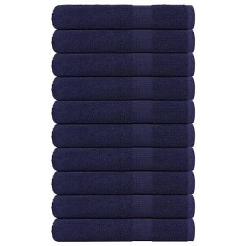 Navy Blue Towels 10 pcs - 100% Cotton, 360 gsm | HipoMarket