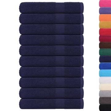 Navy Blue Towels 10 pcs - 100% Cotton, 360 gsm | HipoMarket