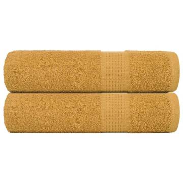 Luxury Gold Bath Towels - 2 pcs 100% Cotton 100x150 cm