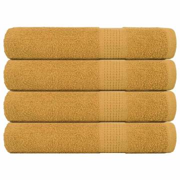 Luxury Gold Cotton Towels (4 pcs) | 100x200 cm | 360 gsm