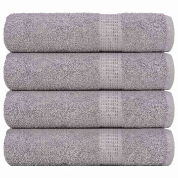 Hand Towels 4 pcs Grey - 100% Cotton, 360 gsm | HipoMarket