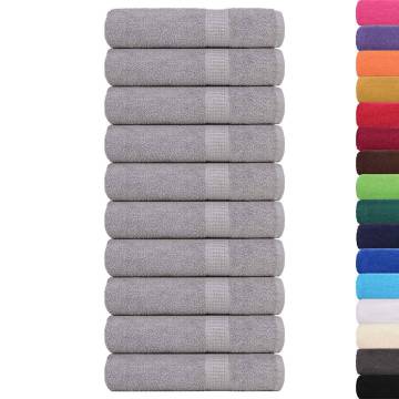 Buy 10 Pcs Grey Bath Towels - 100% Cotton, High Absorbency