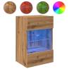 Stylish TV Wall Cabinets with LED Lights - Artisan Oak 2 pcs