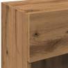 Stylish TV Wall Cabinets with LED Lights - Artisan Oak 2 pcs