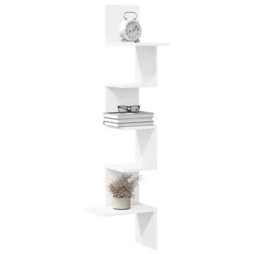 Wall Corner Shelf White 32x32x127.5 cm - Durable Design