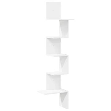 Wall Corner Shelf White 32x32x127.5 cm - Durable Design