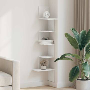 Wall Corner Shelf White 32x32x127.5 cm - Durable Design