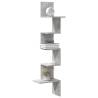  Wall Corner Shelf Concrete Grey 32x32x127,5 cm Engineered Wood Colour concrete grey Size 32 x 32 x 127.5 cm Quantity in Package 1 Number of Pieces 