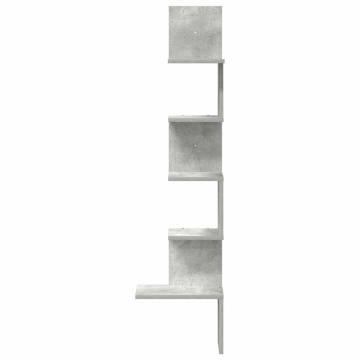 Wall Corner Shelf Concrete Grey - Stylish Engineered Wood Design