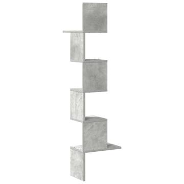 Wall Corner Shelf Concrete Grey - Stylish Engineered Wood Design