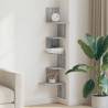 Wall Corner Shelf Grey Sonoma - 32x32x127.5 cm Engineered Wood