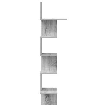 Wall Corner Shelf Grey Sonoma - 32x32x127.5 cm Engineered Wood