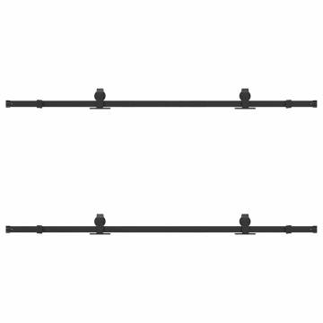 Sliding Door Hardware Kit 200 cm - Steel Black | HipoMarket