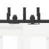 Sliding Door Hardware Kit 213.5 cm - Steel Black | HipoMarket UK