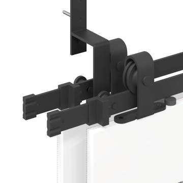 Sliding Door Hardware Kit 213.5 cm - Steel Black | HipoMarket UK