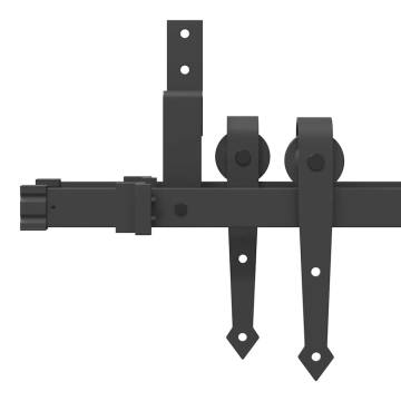 Sliding Door Hardware Kit 152.5 cm Steel Black - Durable & Reliable