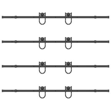 Sliding Door Hardware Kit 200 cm Steel Black - HipoMarket