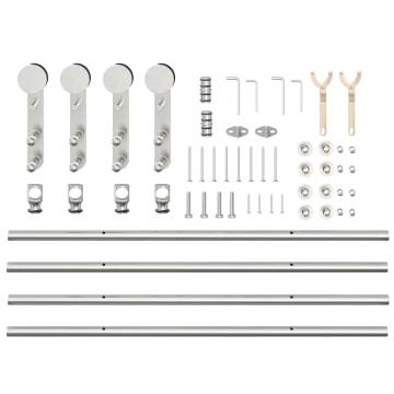 Sliding Door Hardware Kit 200 cm | Stainless Steel Silver