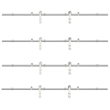 Sliding Door Hardware Kit 200 cm - Stainless Steel Silver