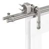 Sliding Door Hardware Kit 200 cm - Stainless Steel Silver