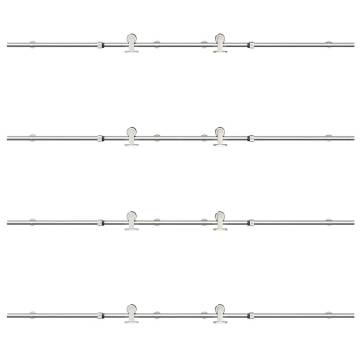 Sliding Door Hardware Kit 200 cm - Stainless Steel Silver