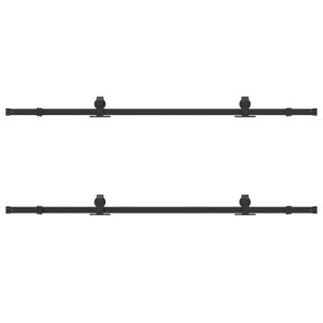 Sliding Door Hardware Kit 152.5 cm - Steel Black | HipoMarket