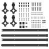 Sliding Door Hardware Kit 152.5 cm Steel Black - HipoMarket