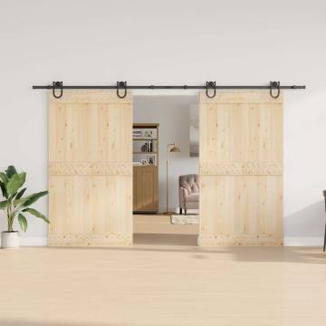 Sliding Door Hardware Kit 183 cm - Steel Black | HiPoMarket