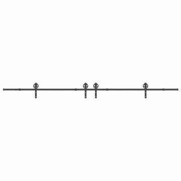 Sliding Door Hardware Kit 200 cm - Steel Black | Hipo Market