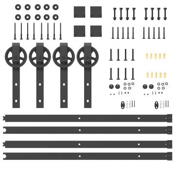 Sliding Door Hardware Kit 200 cm - Steel Black | Hipo Market