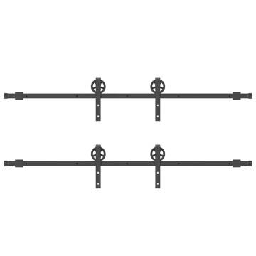 Sliding Door Hardware Kit 200 cm - Steel Black | Hipo Market