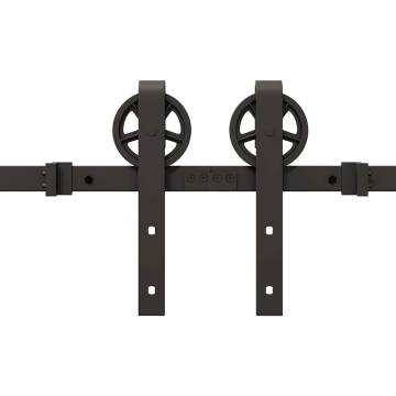 Sliding Door Hardware Kit 200 cm - Steel Black | Hipo Market