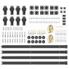 Sliding Door Hardware Kit 183 cm Steel Black - Durable & Easy Install