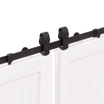 Sliding Door Hardware Kit 183 cm Steel Black - Durable & Easy Install