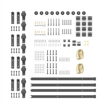 Sliding Door Hardware Kit 183 cm Steel Black | HipoMarket