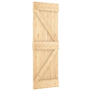 Sliding Door with Hardware Set - 70x210 cm Solid Wood Pine