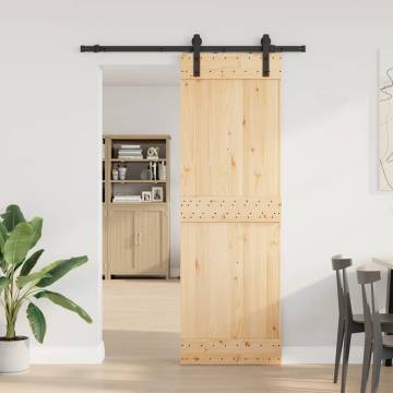 Solid Pine Sliding Door Set 70x210 cm - Durable & Elegant