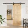 Sliding Door with Hardware Set - Solid Pine Wood 80x210 cm