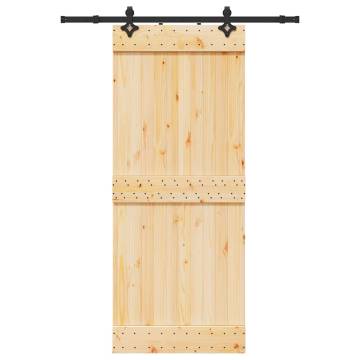 Sliding Door with Hardware Set - Solid Pine 85x210 cm | HipoMarket