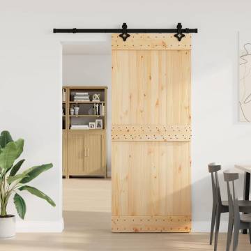 Sliding Door with Hardware Set - Solid Pine 85x210 cm | HipoMarket