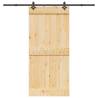 Sliding Door with Hardware Set 95x210 cm Solid Wood Pine