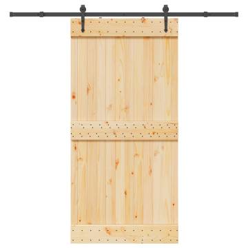 Solid Pine Sliding Door 100x210 cm with Hardware Set | HipoMarket