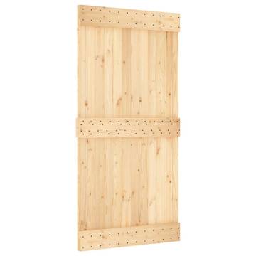 Solid Pine Sliding Door 100x210 cm with Hardware Set | HipoMarket