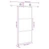 Sliding Door with Hardware Set - 90x205 cm Tempered Glass