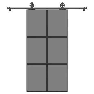 Sliding Door with Hardware Set - Modern Tempered Glass & Aluminium