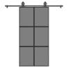  Sliding Door with Hardware Set 102,5x205 cm Tempered Glass&Aluminium Size 102.5 x 205 cm (200 cm) Quantity in Package 1 Model 3x2 grids Pattern dark transparent 