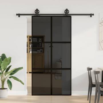 Sliding Door with Hardware Set - Modern Tempered Glass & Aluminium