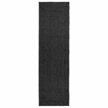 Rug ZIZUR Anthracite 80x250 cm Jute Look - Indoor & Outdoor