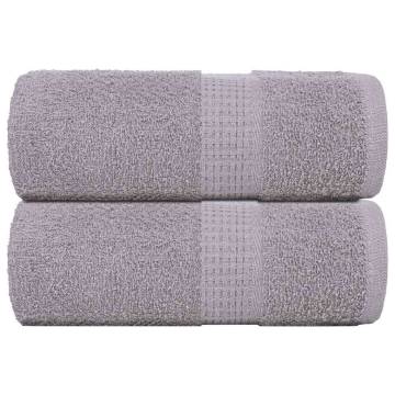 Guest Towels 2 pcs Grey 30x50 cm 100% Cotton | Hipo Market