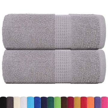 Guest Towels 2 pcs Grey 30x50 cm 100% Cotton | Hipo Market